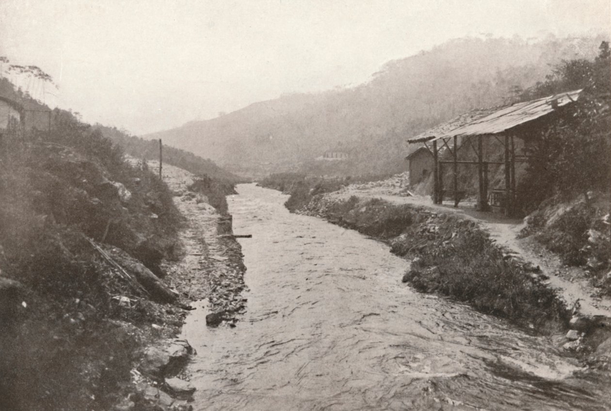 Pirahy Diversion: Se nedstrøms fra tunnelens udløb. 1914. af Unbekannt