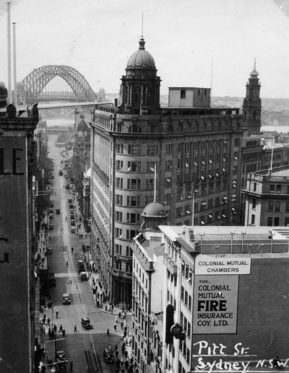 Pitt Street, Sydney, New South Wales, Australien, 1945 af Unbekannt