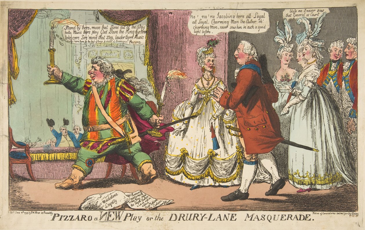 Pizzaro a New Play eller Drury-Lane Masquerade, 11. juni 1799. af Unbekannt