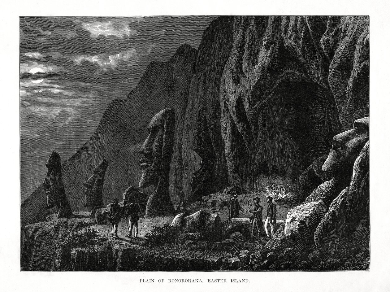 Ronororaka-sletten, Påskeøen, 1877 af Unbekannt