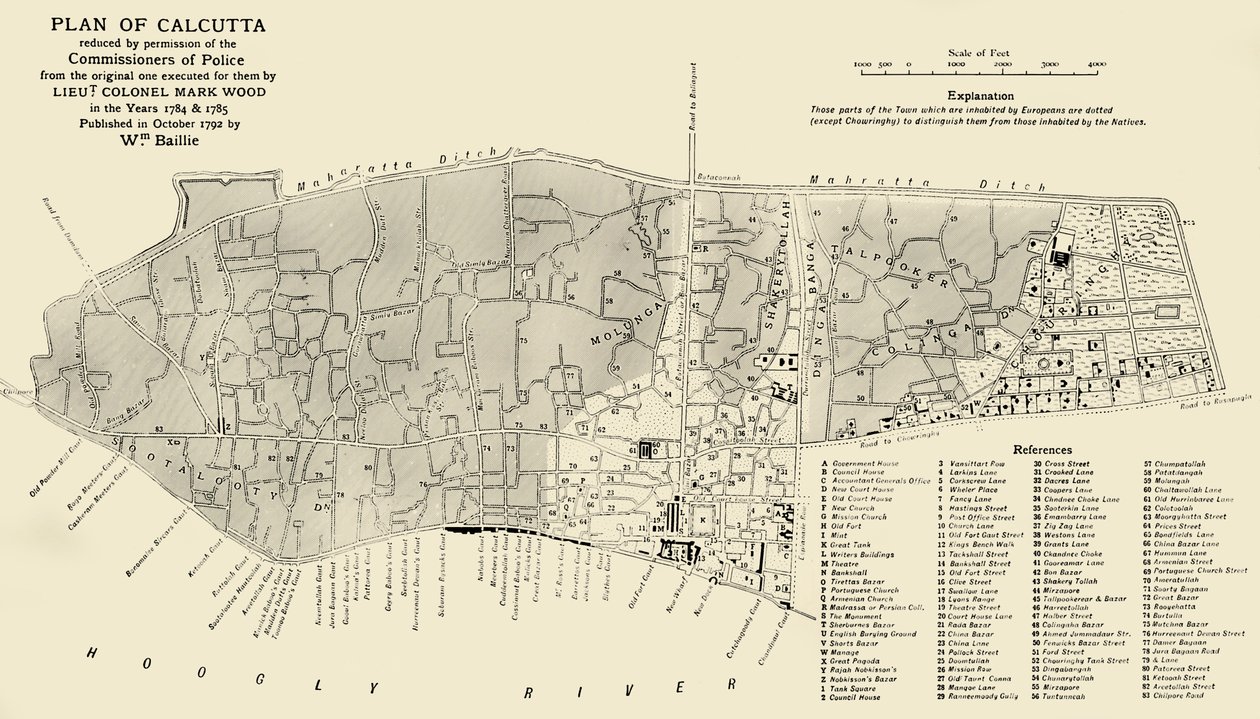 Plan over Calcutta, 1925. af Unbekannt