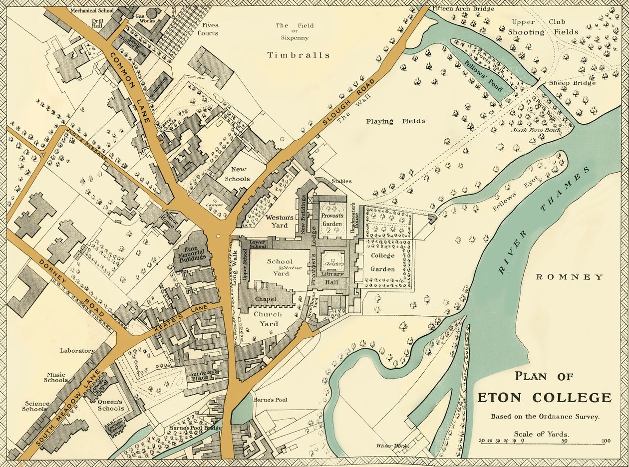 Plan for Eton College, 1911. af Unbekannt
