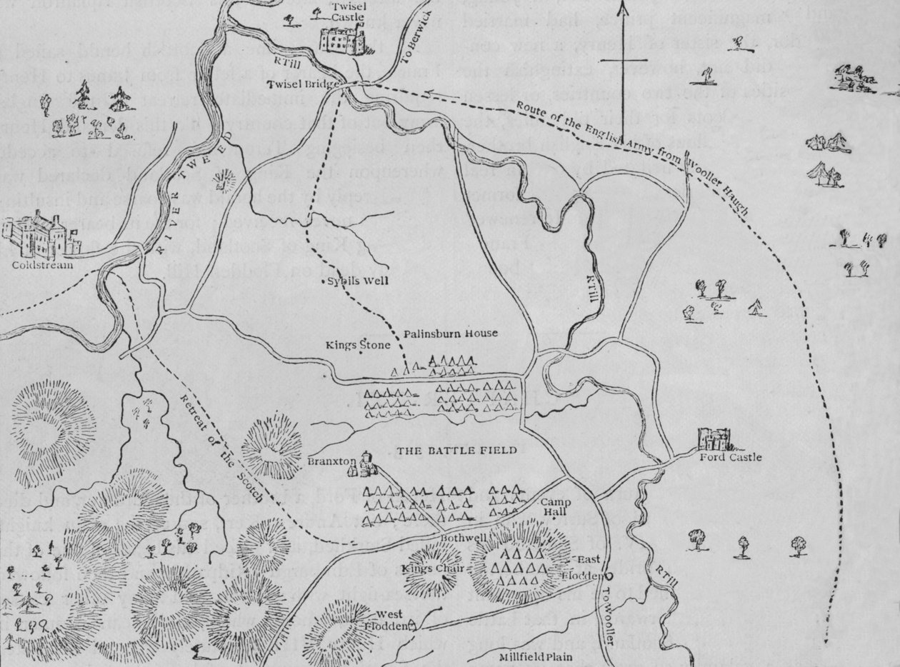 Plan over Flodden Mark, 9. september 1513, c1880 af Unbekannt