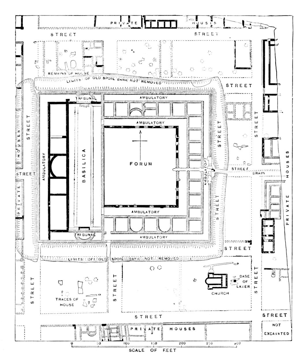 Plan af Forum, Silchester, 1902 af Unbekannt