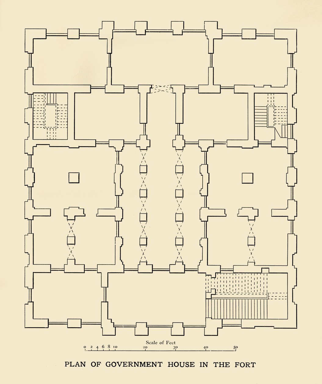 Plan over regeringshuset i fortet, 1925. af Unbekannt