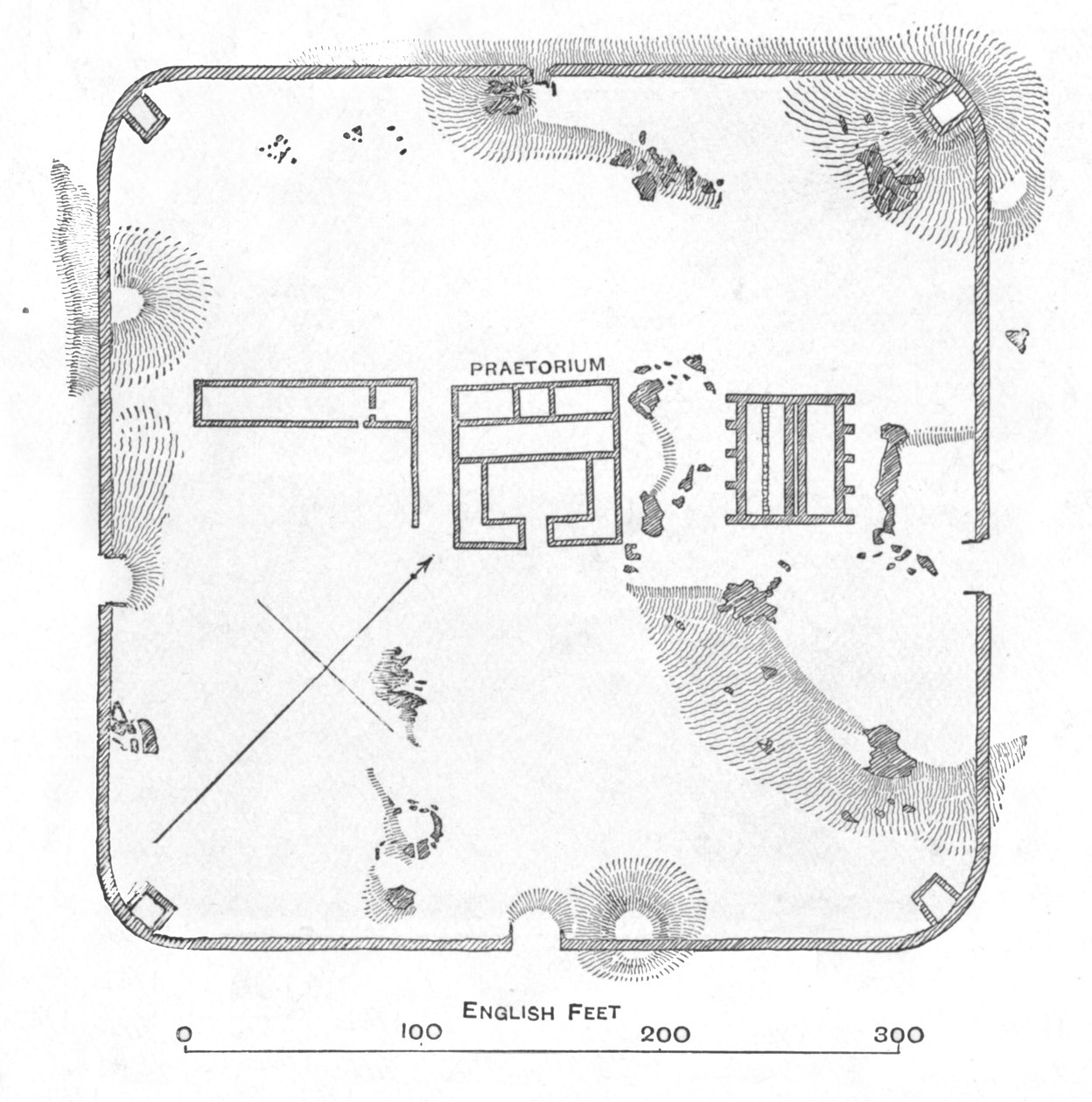 Plan over Hardknott Fort, Cumberland, 1902 af Unbekannt