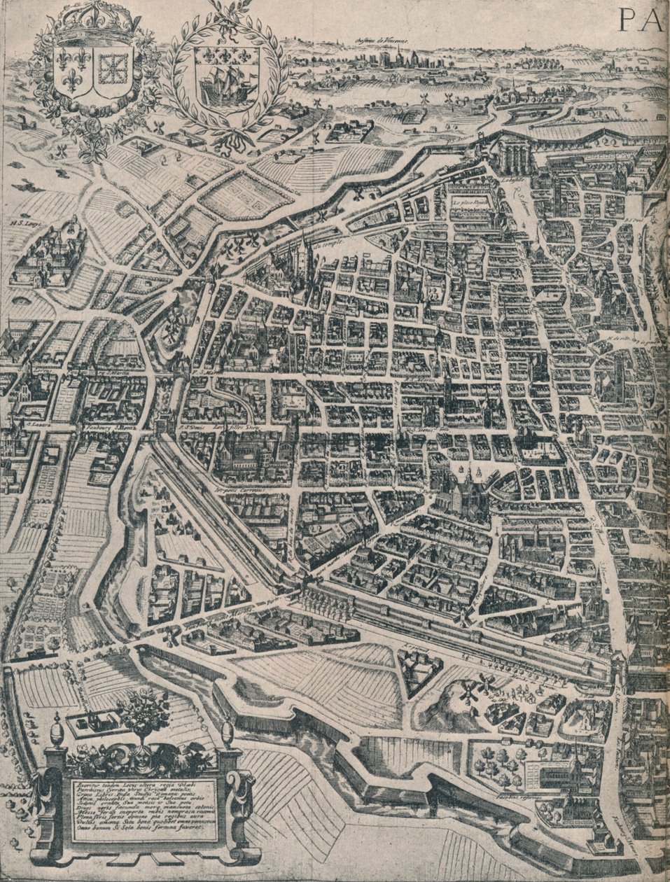 Plan over Paris, c1630 1915 af Unbekannt