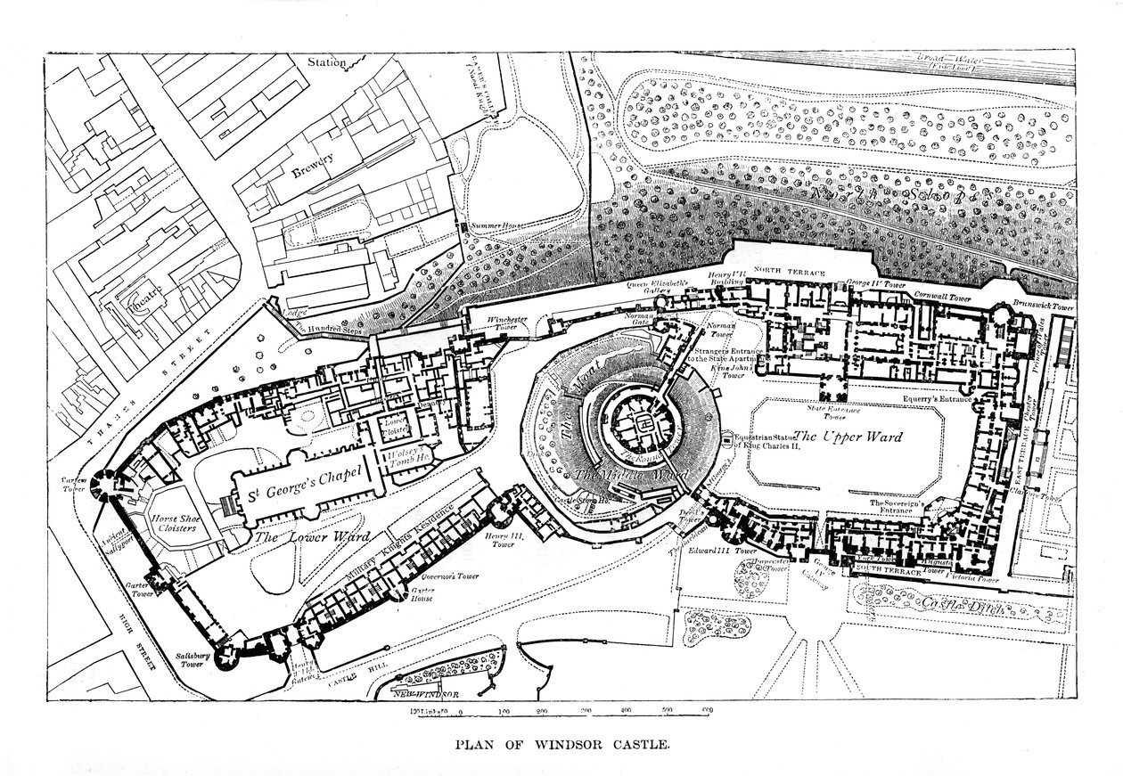 Plan over Windsor Castle af Unbekannt