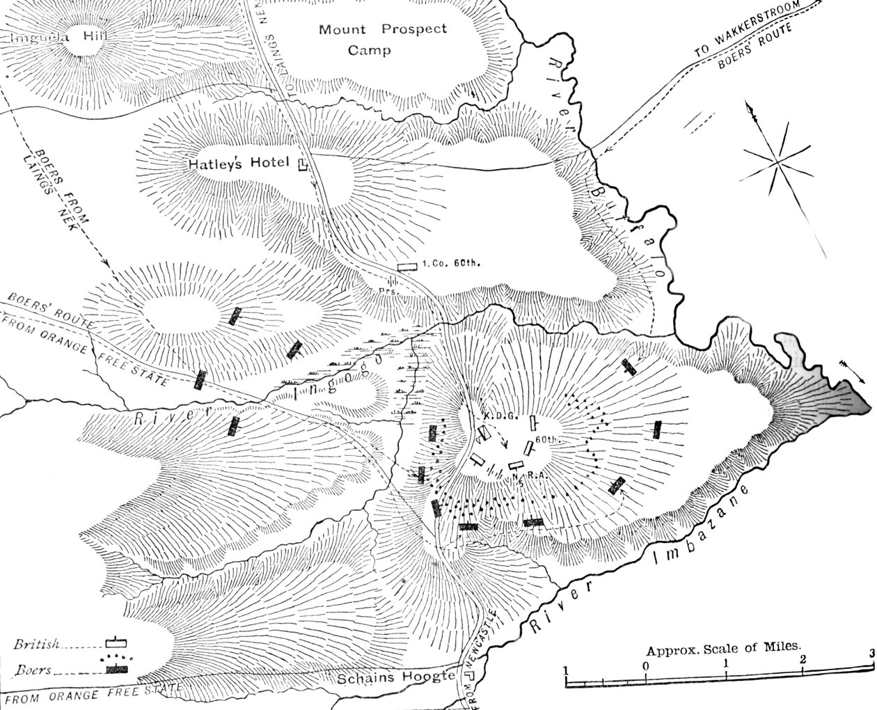 Plan for handlingen på Ingogo, 8. februar 1881, c1880