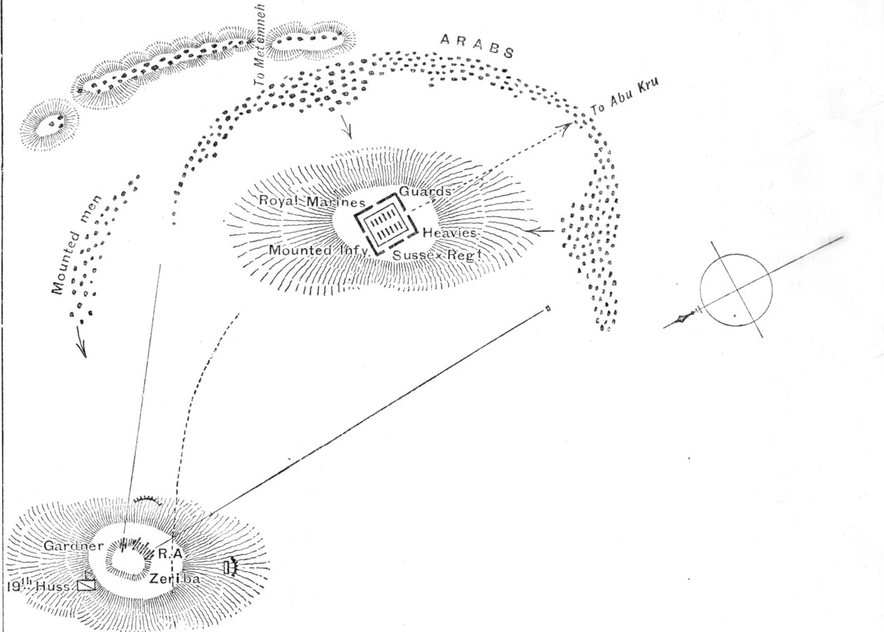 Plan for slaget ved Abu Kru, 19. januar 1885, c1885 af Unbekannt