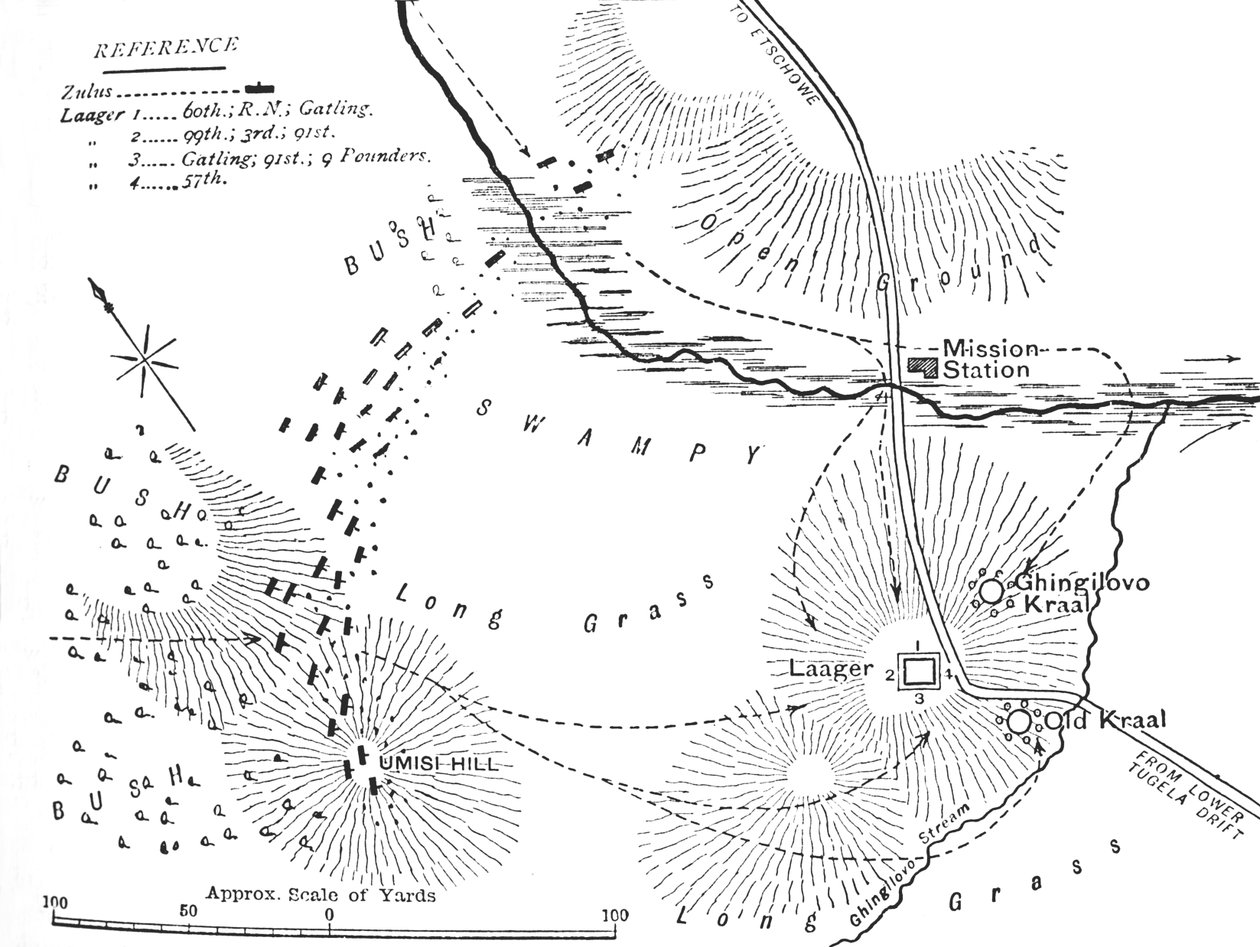 Plan for slaget ved Ghingilovo, c1880 af Unbekannt