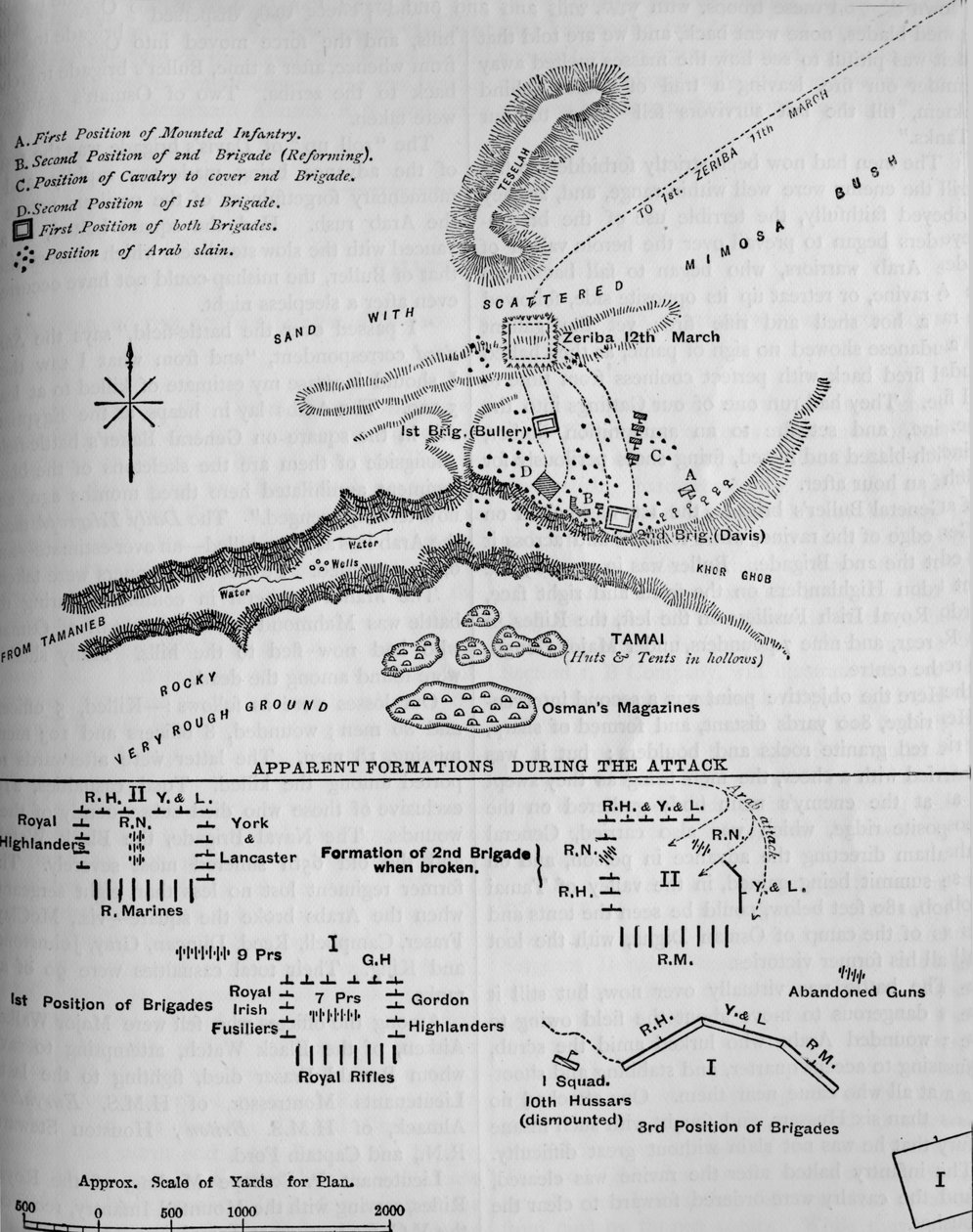 Plan for slaget ved Tamai, 13. marts 1884, c1881-85 af Unbekannt