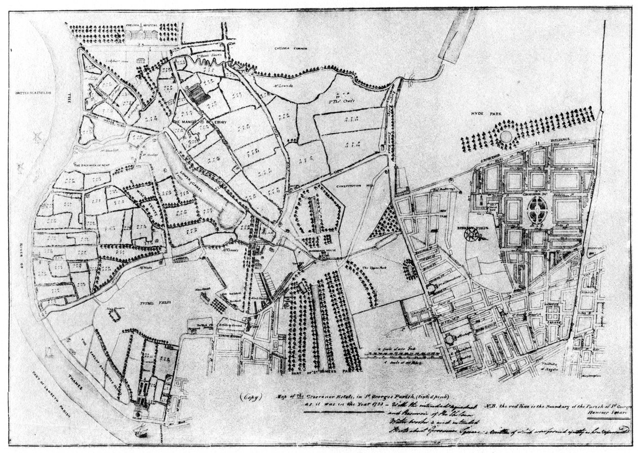 Plan over Grosvenor Estate, 1907 af Unbekannt