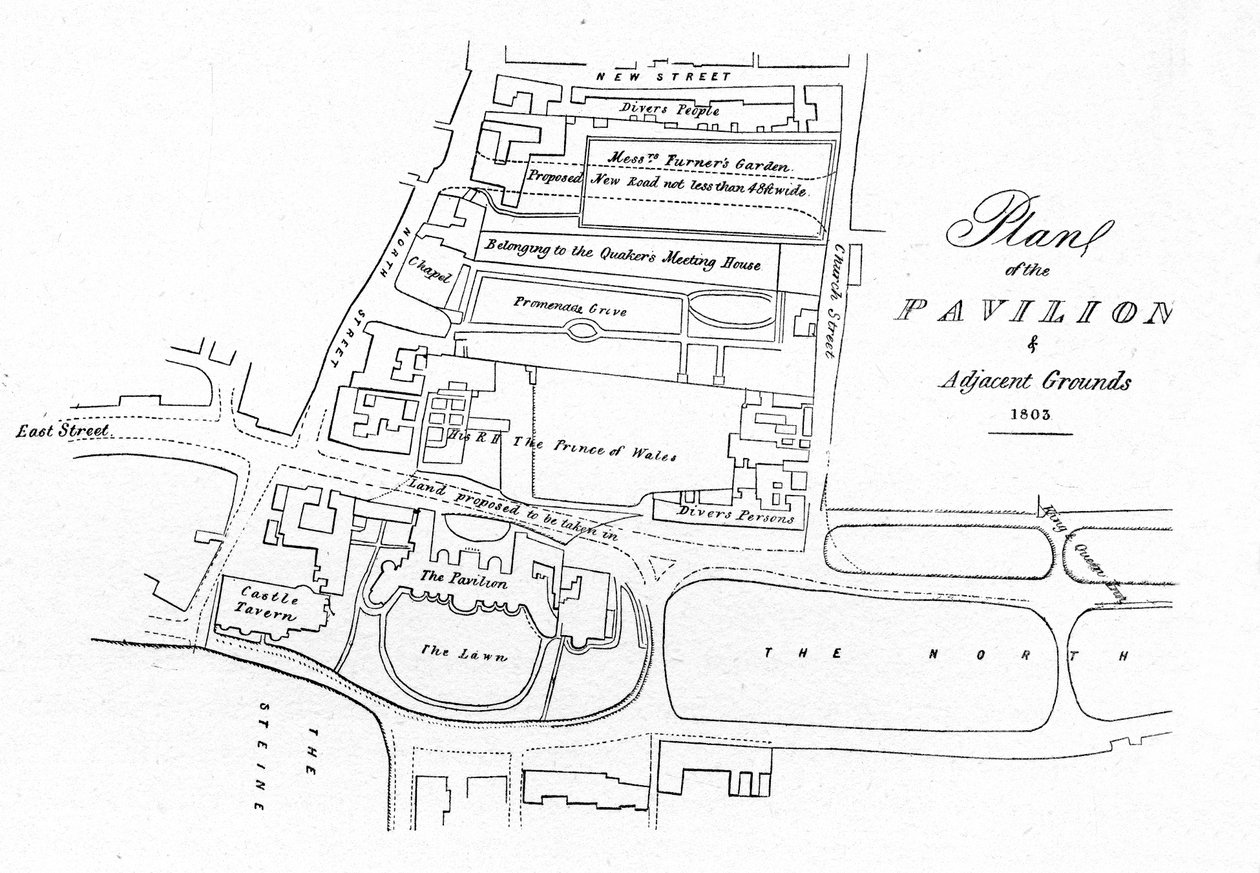 Plan over pavillonen og tilstødende grunde - 1803, 1939 af Unbekannt