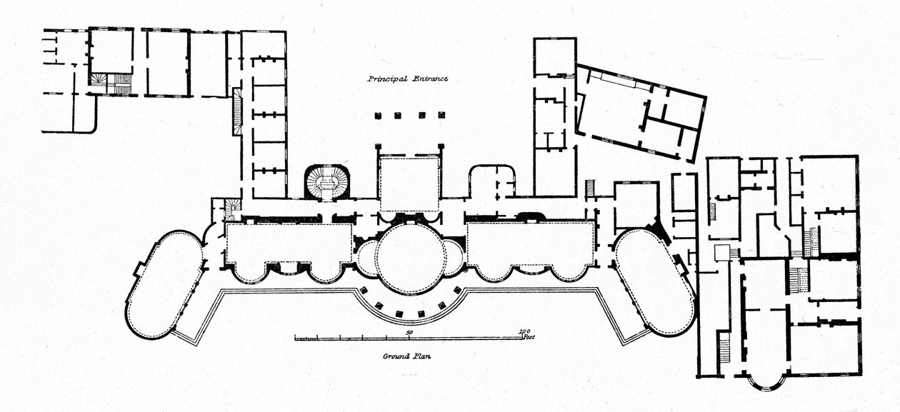 Plan over pavillonen viser ændringer til Hollands oprindelige bygning færdig i 1804, 1939 af Unbekannt