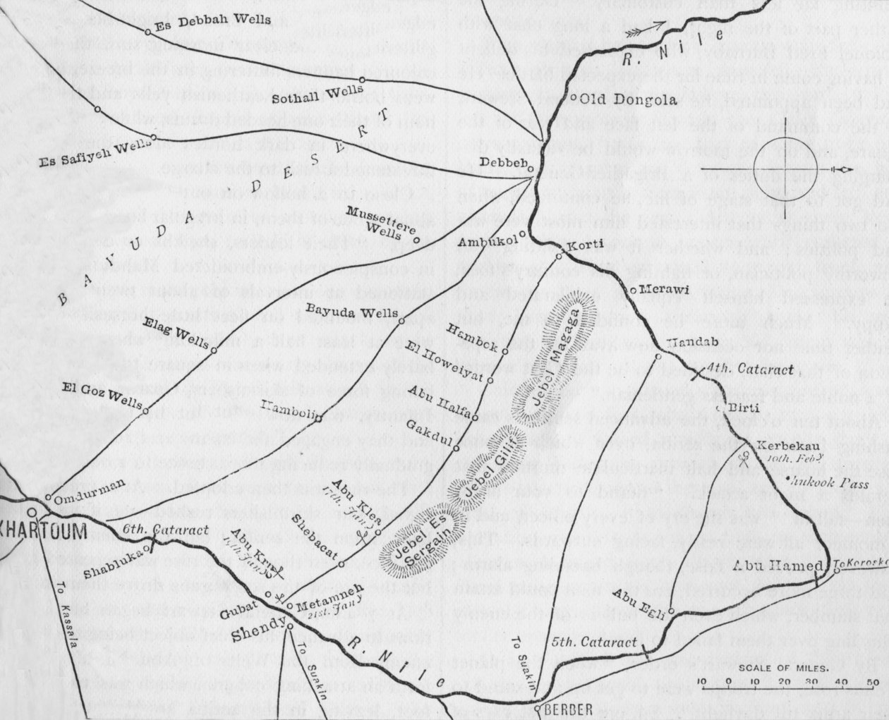 Plan over krigsteatret i den anden Soudan-kampagne, c1881-85 af Unbekannt