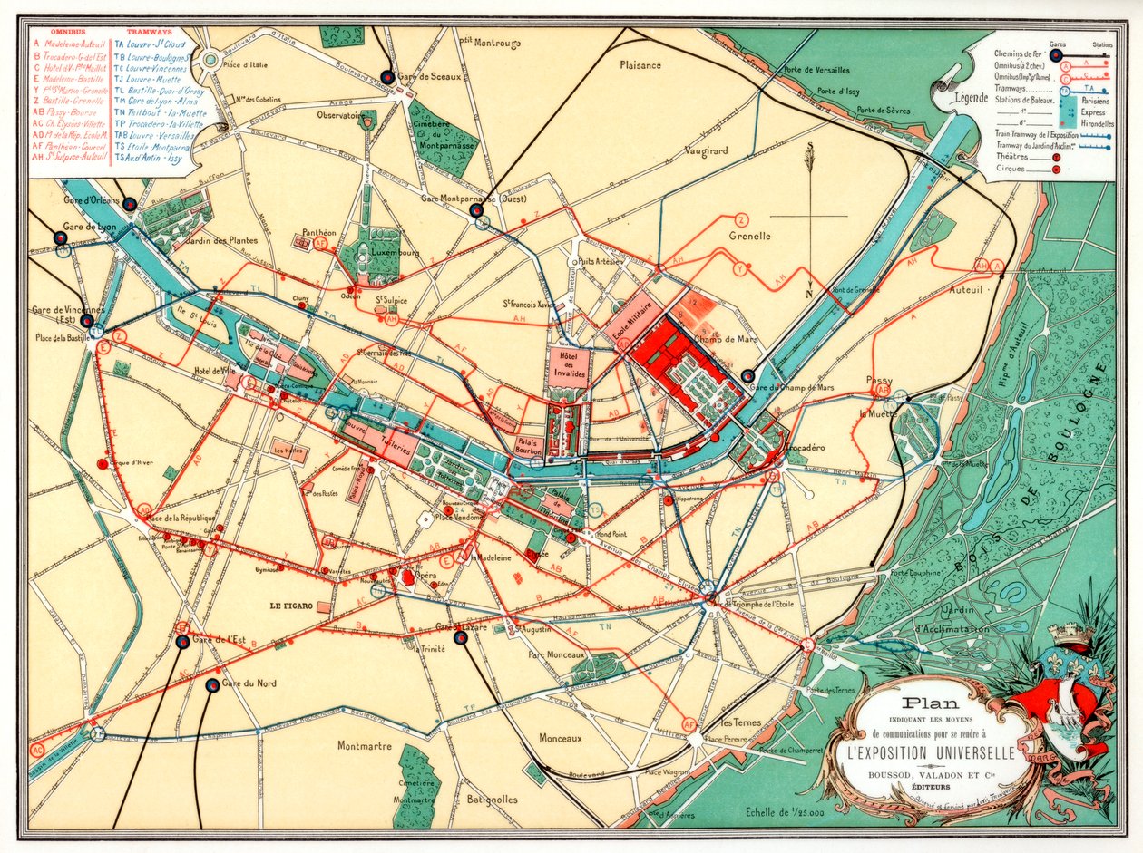 Plan for den universelle udstilling, Paris, 1889 af Unbekannt