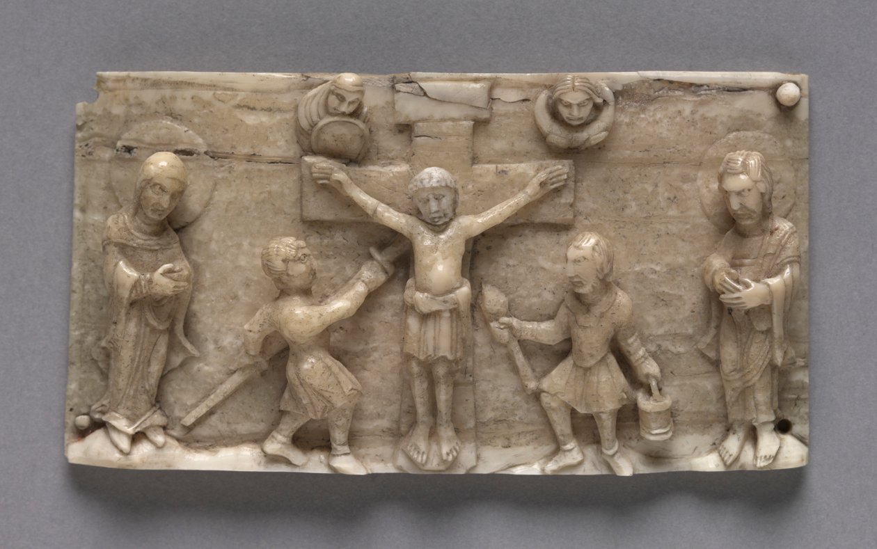 Plade fra et bærbart alter, der viser korsfæstelsen, 1050-1100. af Unbekannt