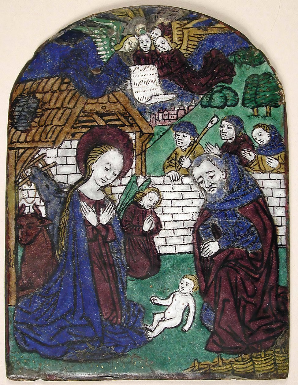 Tavle med hyrdernes tilbedelse, fransk, 1400-tallet. af Unbekannt