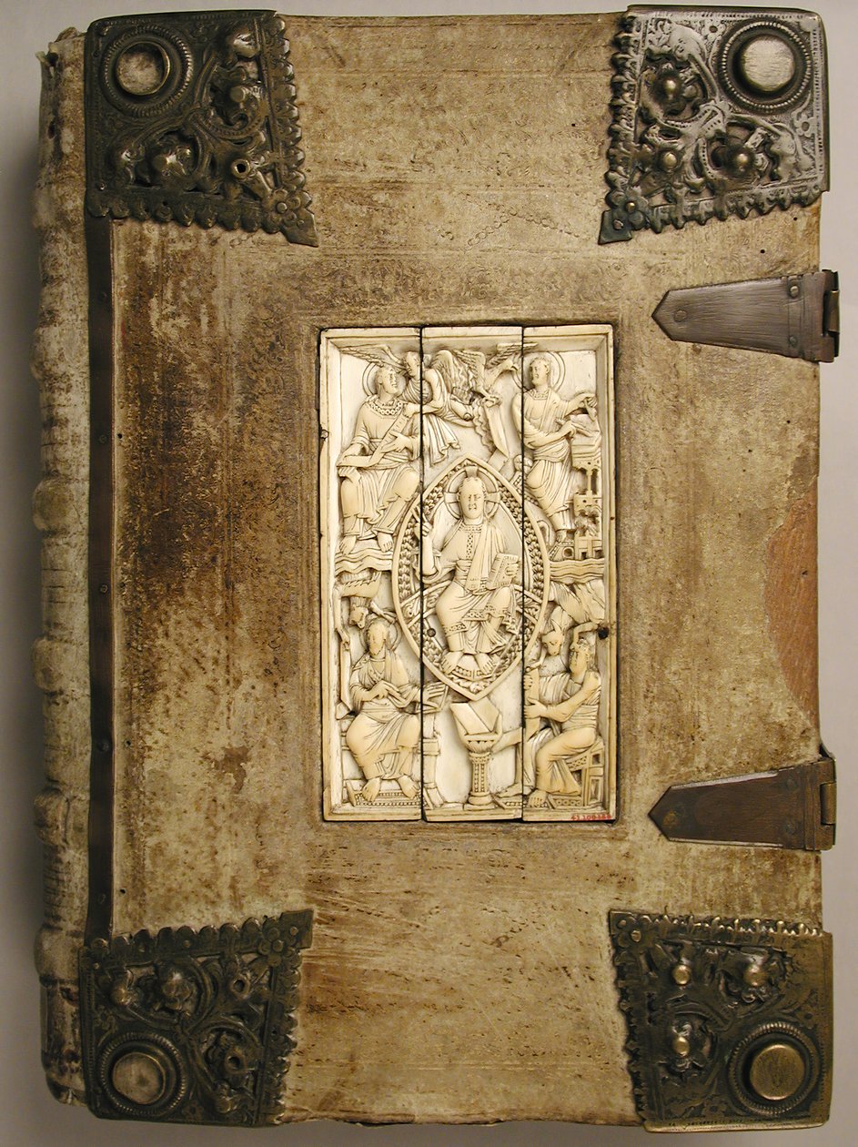 Plade med Kristus i Majestæt og de fire evangelister, 1000-1100. af Unbekannt