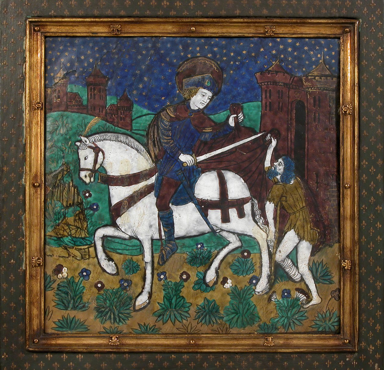 Tavle med Sankt Martin og tiggeren, fransk, 1500-tallet. af Unbekannt