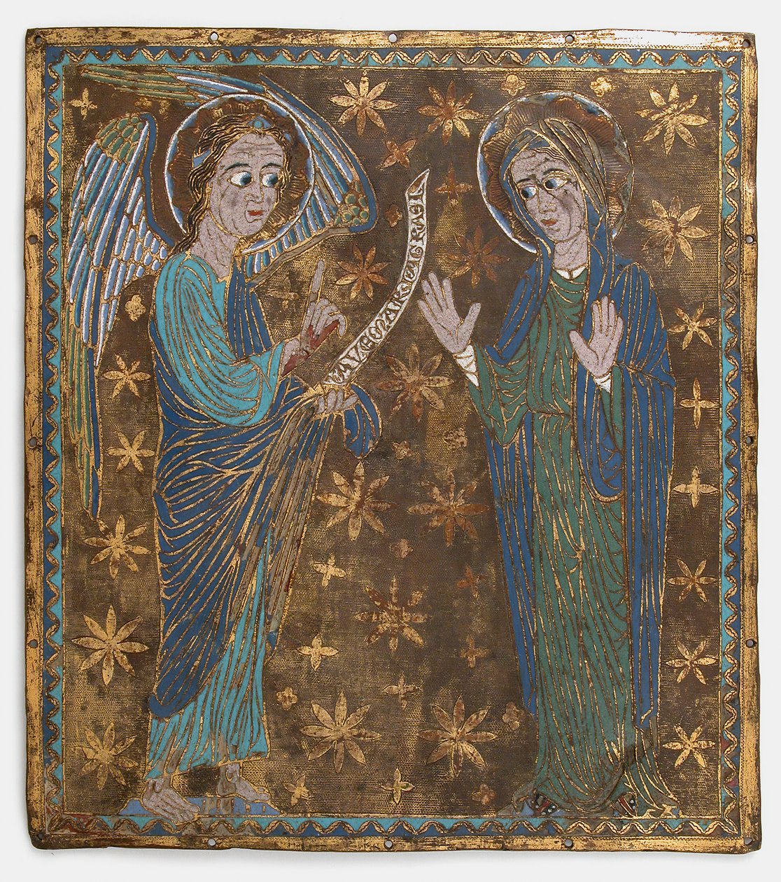 Plade med bebudelsen, catalansk eller mellemitaliensk, ca. 1200-1225. af Unbekannt