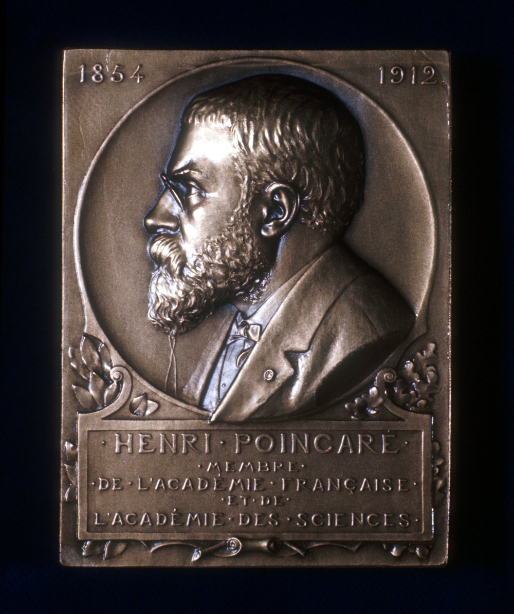 Plaquette til minde om Henri Poincares død, fransk matematiker, 1912 af Unbekannt