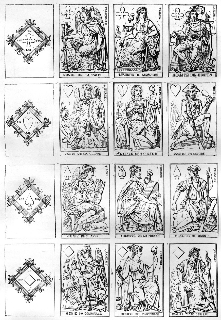 Den franske republiks spillekort, 1790 1882-1884 af Unbekannt