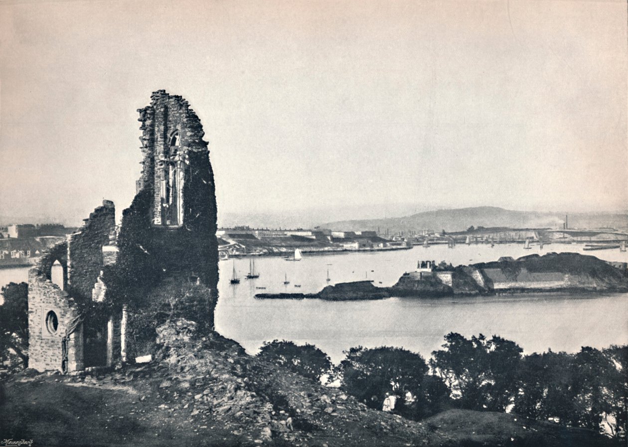 Plymouth - Drakes Island, fra Mount Edgcumbe, 1895 af Unbekannt