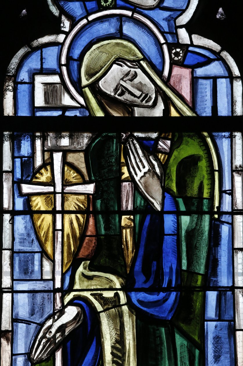 Poissy kollegiale kirke. Glasmosaik vindue. Saint Margaret of Antioch, Poissy, Frankrig af Unbekannt
