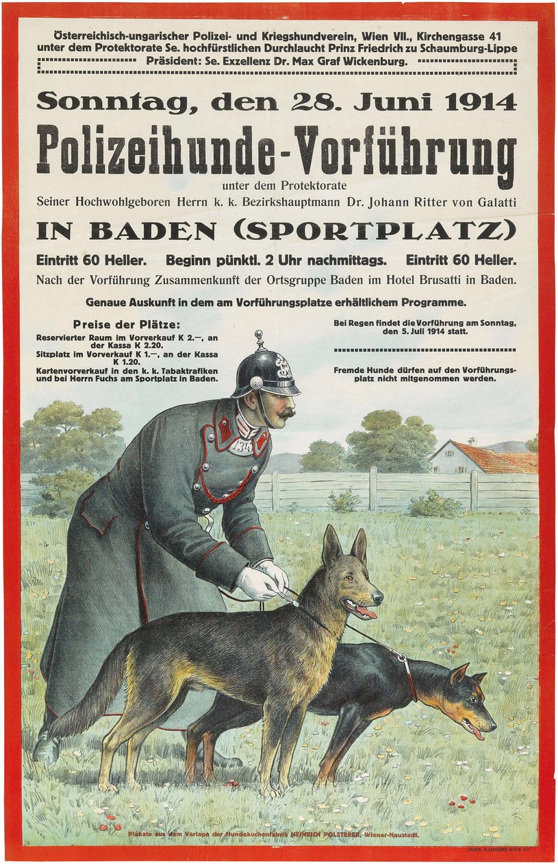 Politihundedemonstration i Baden, 1914. af Unbekannt