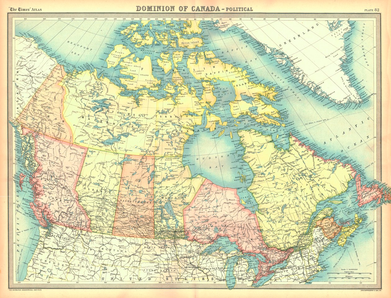 Politisk kort over Dominion of Canada af Unbekannt