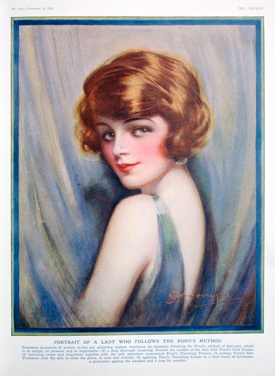 Ponds Cream-annonce, 1928 af Unbekannt