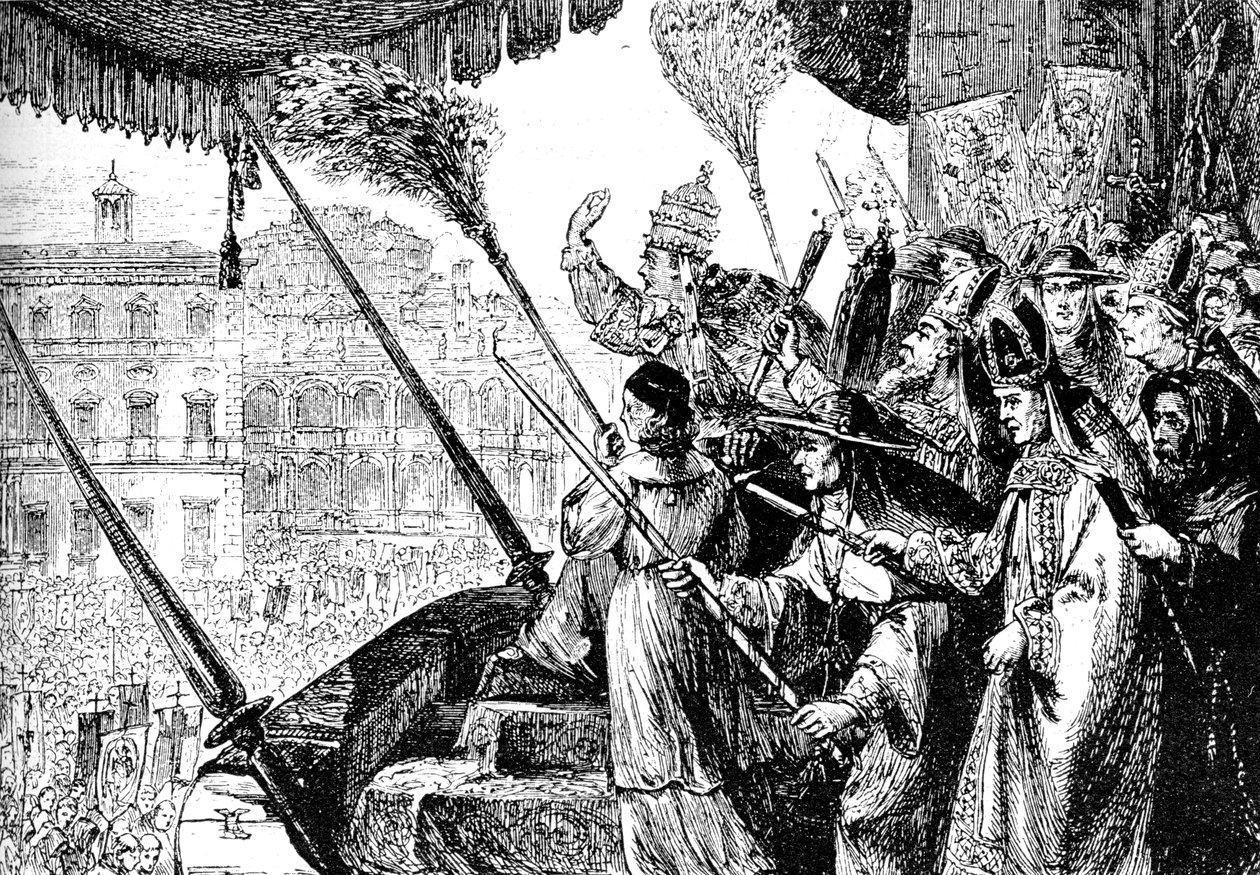 Pave Leo X ekskommunikerer Martin Luther som kætter, Rom, 1521 1909 af Unbekannt