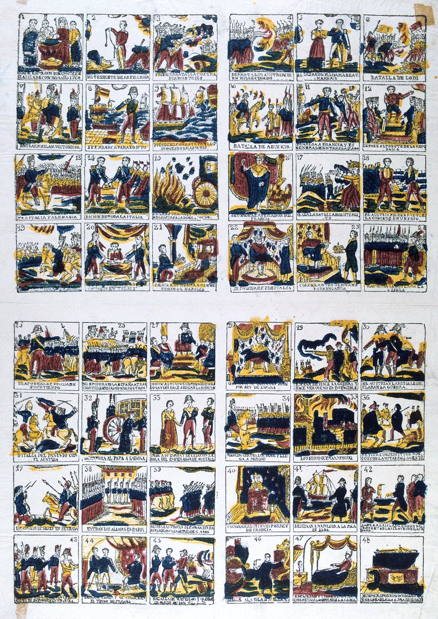 Populært spansk syn på Napoleons liv, 1800-tallet af Unbekannt