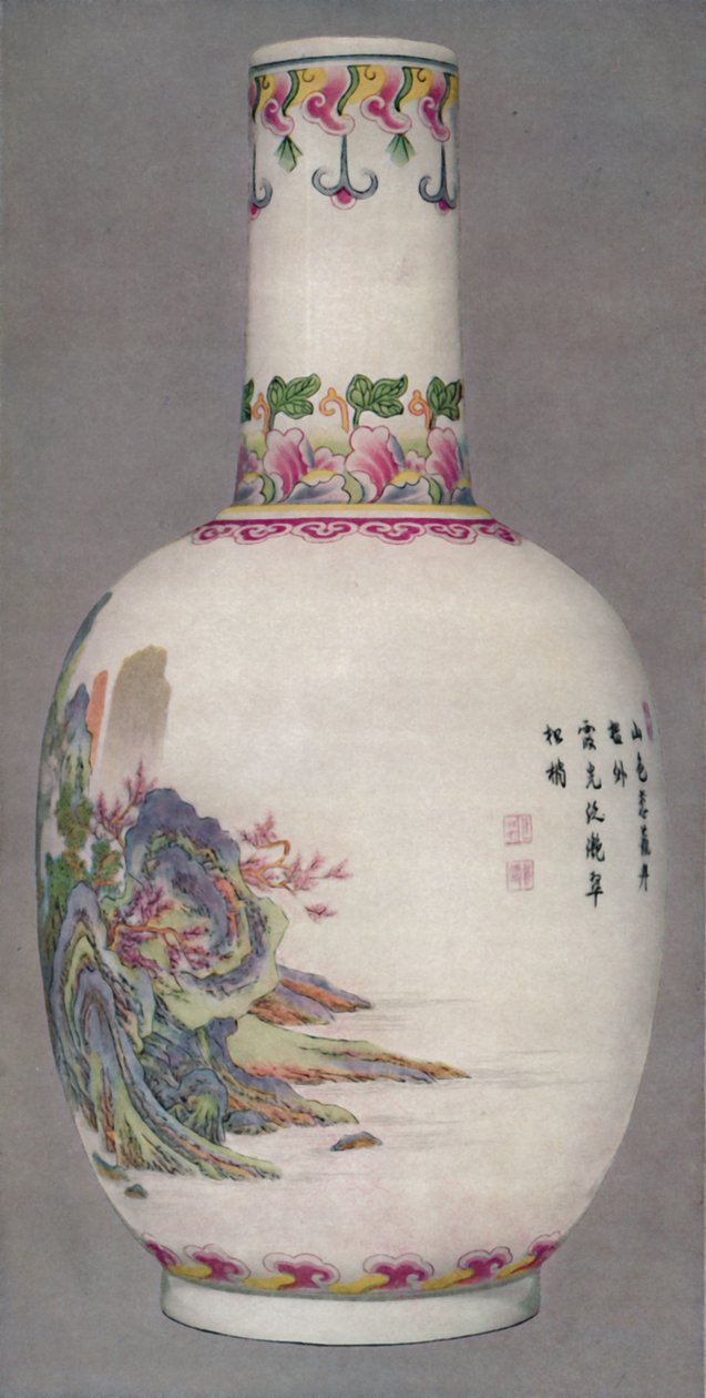 Porcelænsflaske i Ku Yueh Hsuan stil. Chien lang periode, 1736-1796, 1928 af Unbekannt