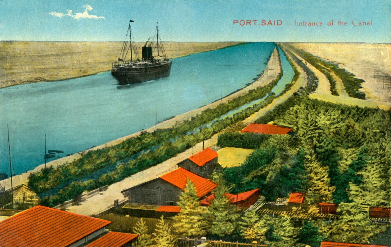 Port-Said - Indgangen til kanalen, c1918-c1939. af Unbekannt