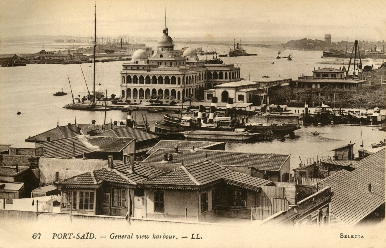 Port-Said. - Oversigt havnen. - LL., c1918-c1939. af Unbekannt