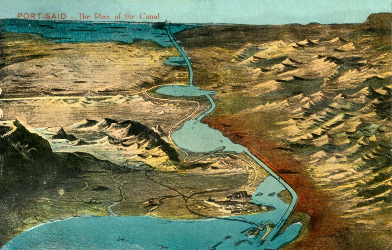 Port-Said - The Plan of the Canal, c1918-c1939. af Unbekannt