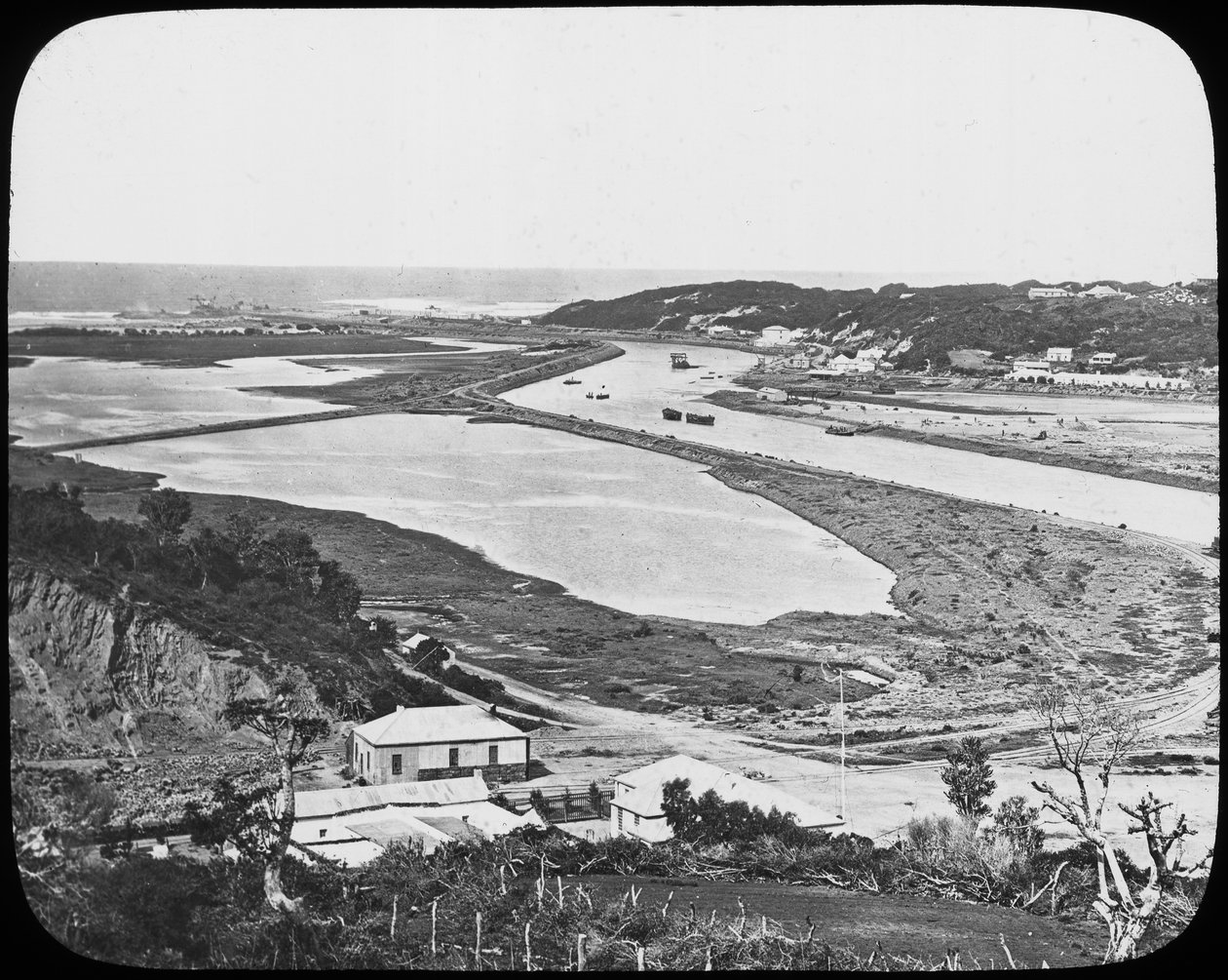 Port Alfred, Kowie River, Cape diamant- og guldminer, Sydafrika, c1890 af Unbekannt