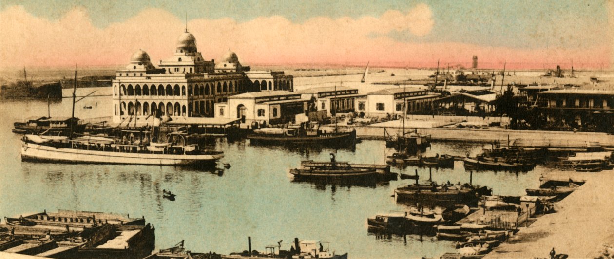 Port Said. - Indgangen til kanalen og kontorer til selskabet, c1918-c1939. af Unbekannt