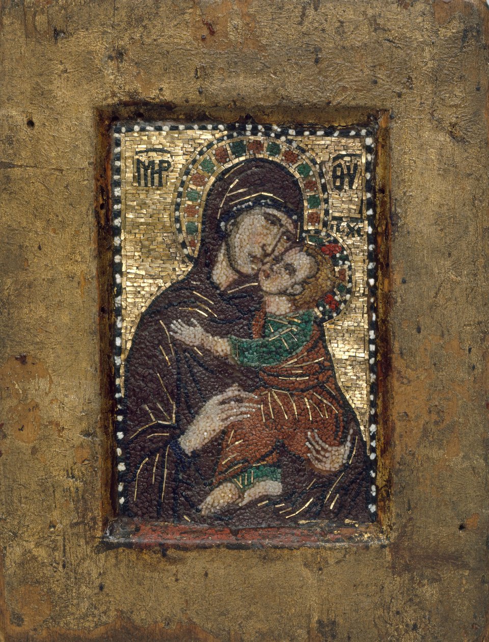 Bærbart ikon med Jomfru Eleousa, byzantinsk, begyndelsen af 1300-tallet. af Unbekannt