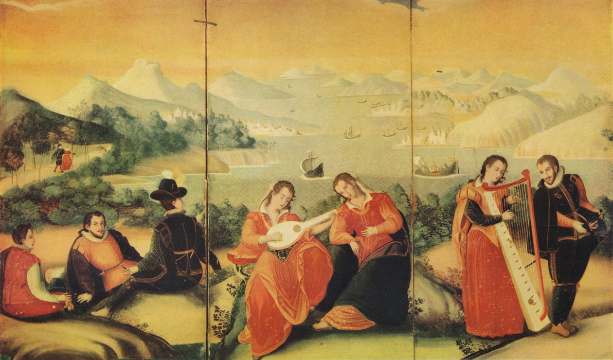 Del af en japansk foldeskærm fra Keicho-perioden, c1600, 1936 af Unbekannt