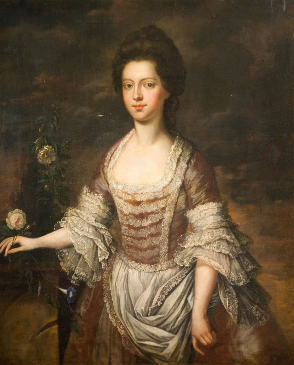 Portræt af en kvinde, muligvis Anne Clobery, 1740-1760. af Unbekannt