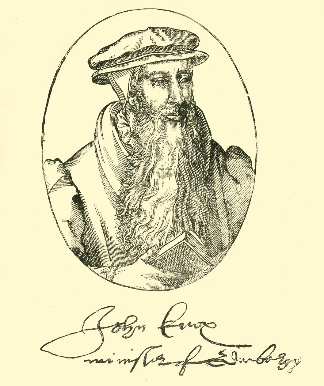 Portræt og autograf af John Knox, c1550-1560, 1890. af Unbekannt