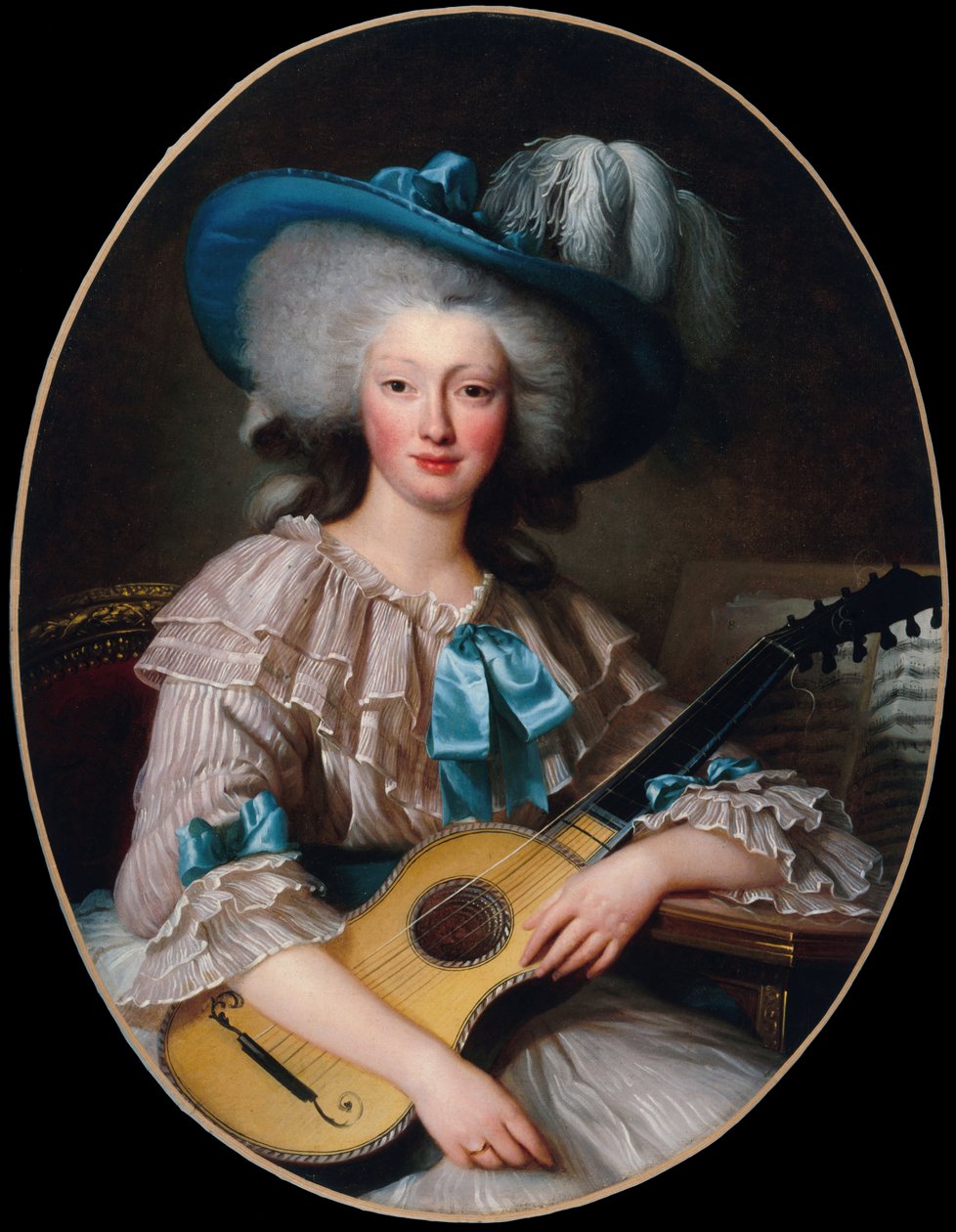 Portræt af Félicité-Louise de Frézals 1765-1854, født Esmangard de Beauval..., 1785. af Unbekannt