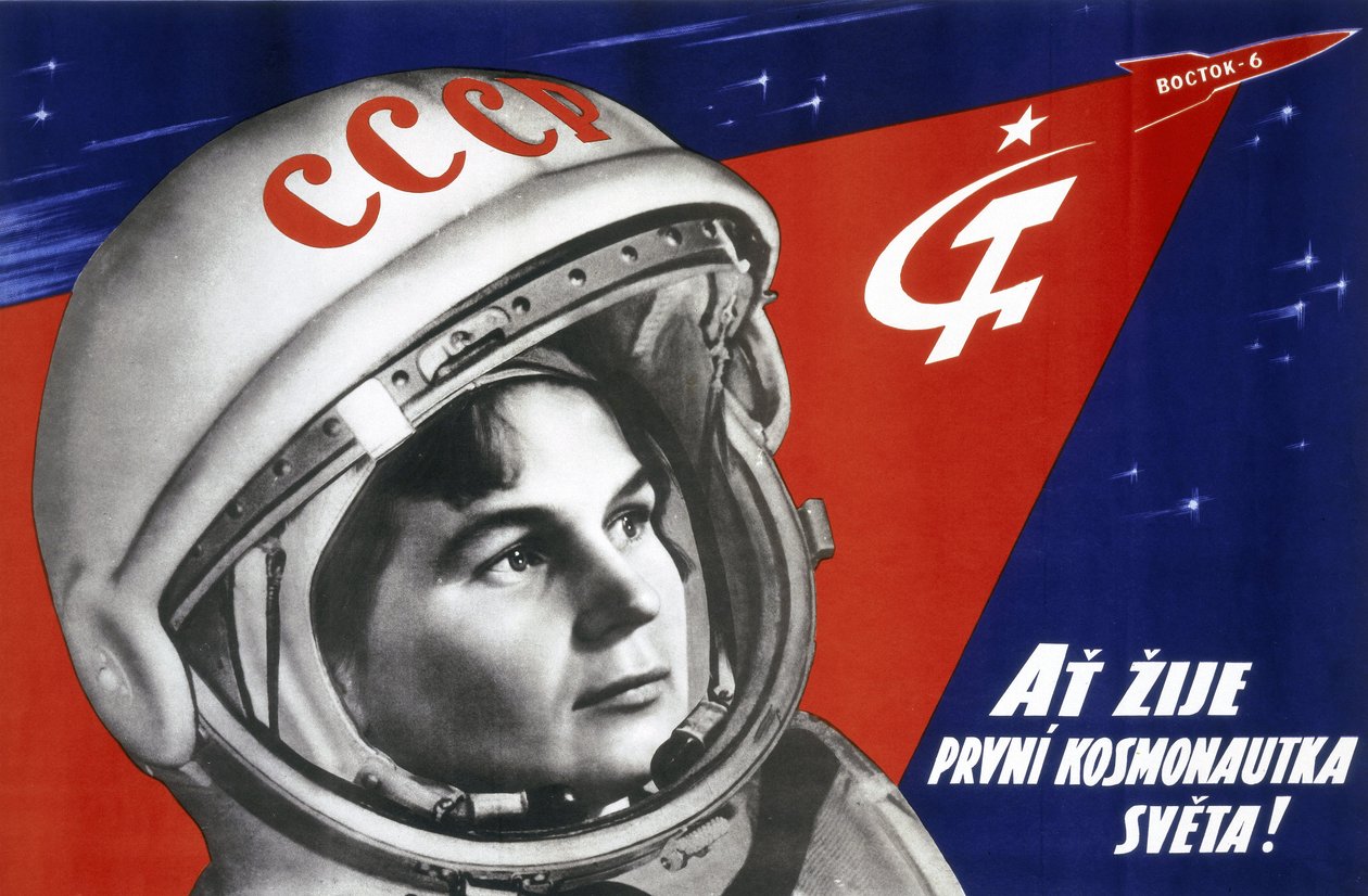 Portræt af den russiske kosmonaut Valentina Vladimirovna Tereshkova (født i 1937), første kvinde i rummet den 16. juni 1963 af Unbekannt