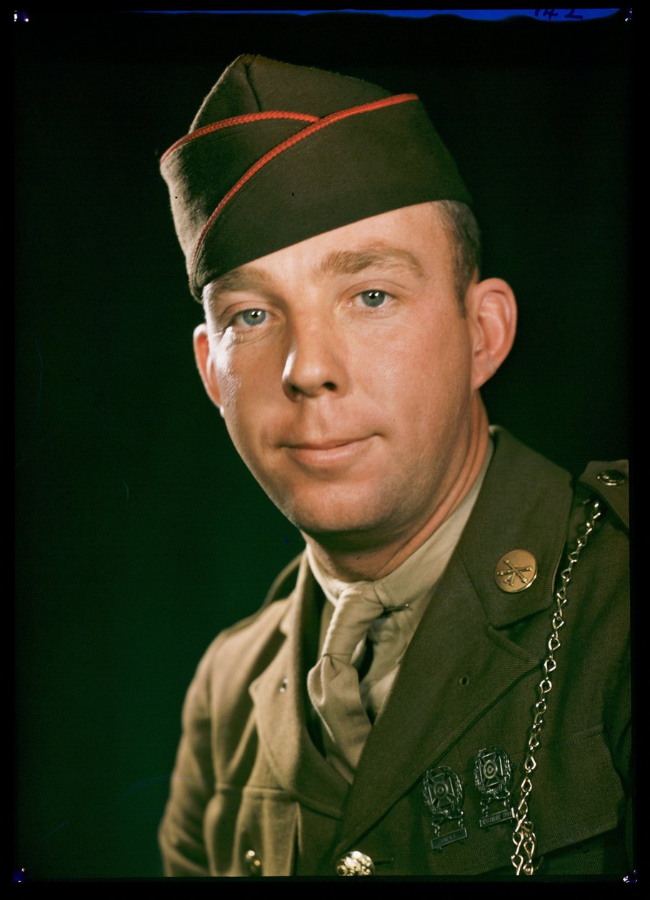 Portræt af sergent Everitt fra den amerikanske hær, omkring 1944 af Unbekannt