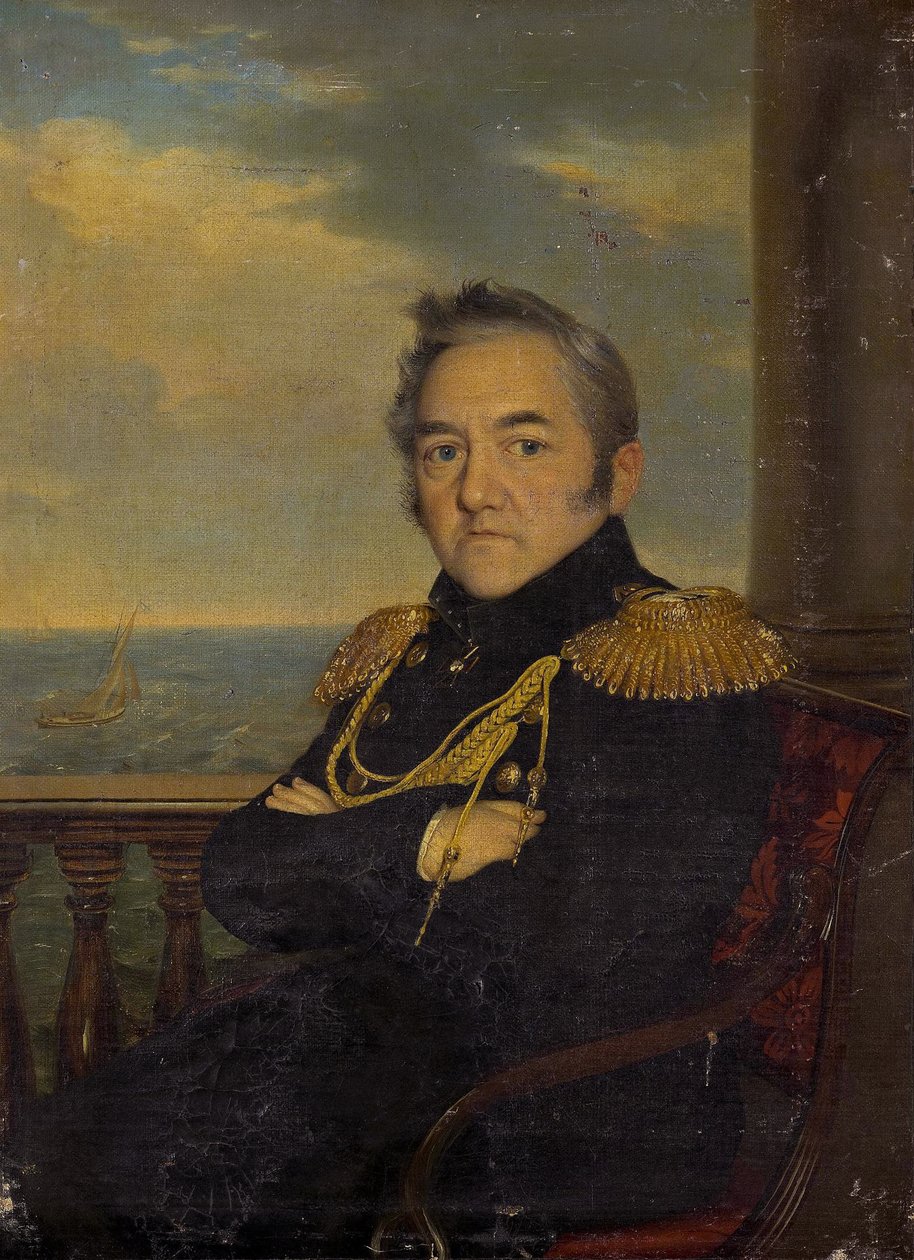 Portræt af admiral Mikhail Lazarev 1788-1851, midten af det 19. århundrede af Unbekannt
