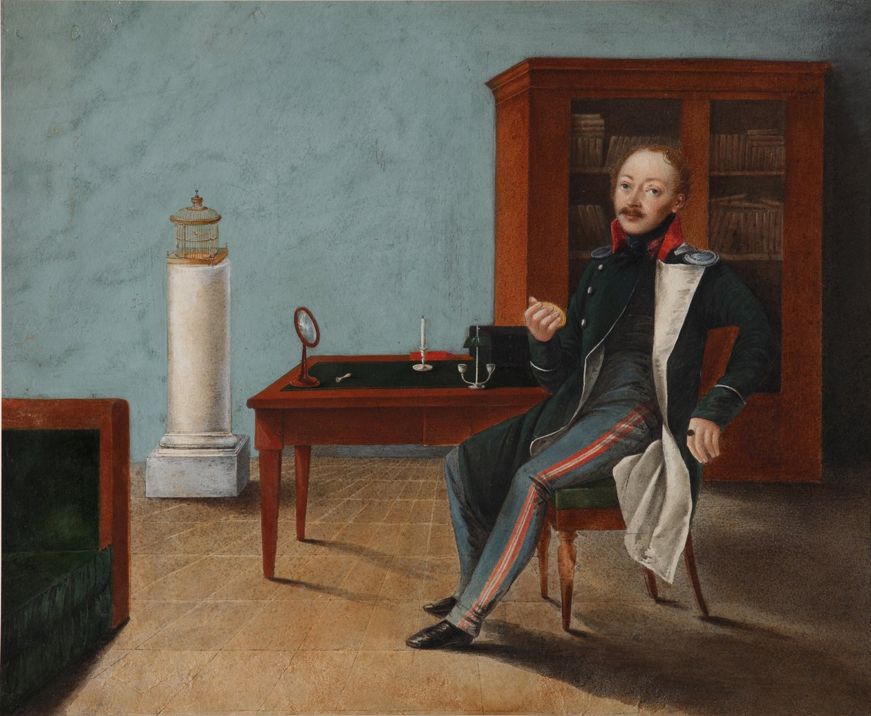 Portræt af Alexander Stepanovich Talyzin 1795-1858 i hans atelier, 1820